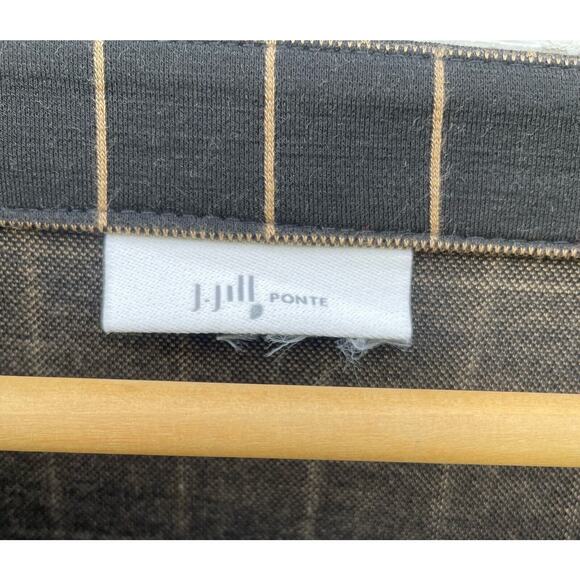 J Jill Blouse Shirt Womens 2X Black Check Plaid Ponte Knit Tunic Length - Picture 4 of 4